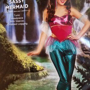 Sassy Mermaid Junior Girl's Costume 4 Piece Set (S)